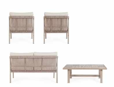 Комплект лаунж мебели Garden Relax Kalimera алюминий, роуп, олефин древесный Фото 7