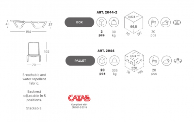 Шезлонг-лежак пластиковый Scab Design Vela технополимер, текстилен тортора Фото 2
