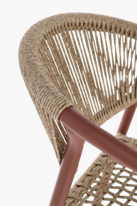 Кресло металлическое плетеное Garden Relax Canarias алюминий, искусственный ротанг коралловый Фото 8