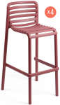 Комплект пластиковых барных стульев Doga Stool Set 4
