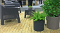 Набор пластиковых кашпо Keter Cylinder Planters пластик с имитацией плетения антрацит Фото 7