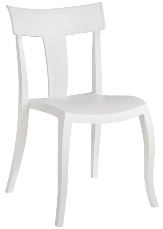 Стул пластиковый Toro-S Rattan, белый