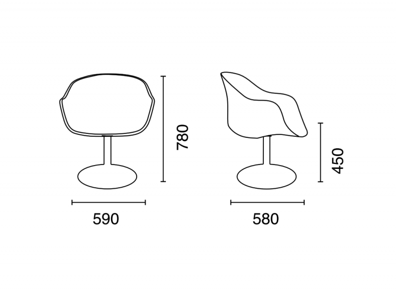 Кресло пластиковое вращающееся Globe-K M