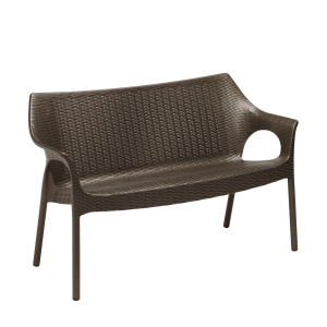 Диван пластиковый плетеный SCAB GIARDINO Olimpo Sofa алюминий, полипропилен бронзовый Фото 1