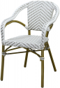 Кресло под бамбук Tagliamento French Bistro алюминий, искусственный ротанг бамбуковый, белый, серый Фото 3