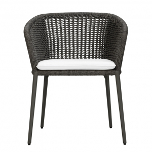 Кресло плетеное с подушками JANUS et Cie Knot алюминий, роуп, акрил сланцевый Фото 8