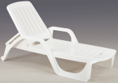 Шезлонг-лежак пластиковый BiRattan Zanzibar пластик белый Фото 1