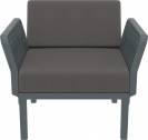 Кресло пластиковое с подушками Siesta Contract Portofino Lounge стеклопластик, полипропилен, полиэстер темно-серый, темно-серый Фото 10