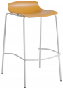 Табурет пластиковый барный PAPATYA X-Treme BSS Pro сталь, стеклопластик белый, темно-желтый Фото 1