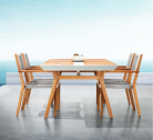 Комплект обеденной мебели Higold Champion тик, алюминий, роуп Фото 5