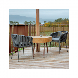 Кресло плетеное с подушкой Grattoni Soho алюминий, роуп, олефин титан Фото 5