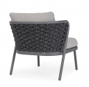 Лаунж-стул плетеный с подушками Garden Relax Harlow алюминий, роуп, олефин антрацит, графит Фото 5
