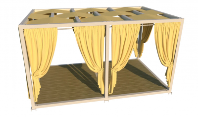 Шатер металлический со шторами ReeHouse Mercury Grand алюминий, полиэстер Фото 6