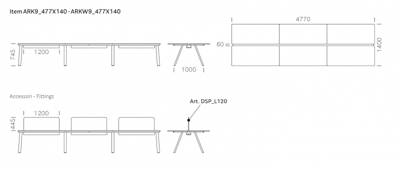 Стол ламинированный с перегородкой Arki-Table Desk