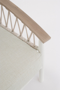 Кресло лаунж плетеное с подушками Garden Relax Fenix алюминий, роуп, олефин белый Фото 9