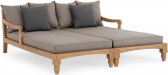 Лаунж-лежак двухместный Garden Relax Bali тик, олефин натуральный, серый Фото 1