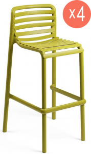 Комплект пластиковых барных стульев Nardi Doga Stool Set 4 стеклопластик грушевый Фото 1