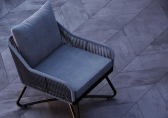 Кресло плетеное с подушкой SNOC Chleo алюминий, роуп, ткань Фото 2