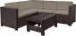 Комплект пластиковой мебели Keter Provence set with coffee table пластик с имитацией плетения коричневый, серо-бежевый Фото 1