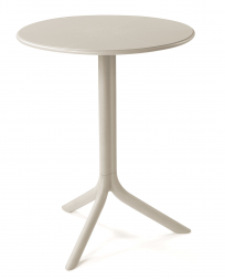Стол пластиковый обеденный Spritz + Spritz Mini, бежевый, Ø605х400-765 мм