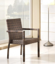 Кресло плетеное RosaDesign Linear алюминий, искусственный ротанг темно-коричневый Фото 1