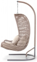 Кресло подвесное плетеное Grattoni Leaf алюминий, роуп, олефин антрацит, коричневый, песочный Фото 1