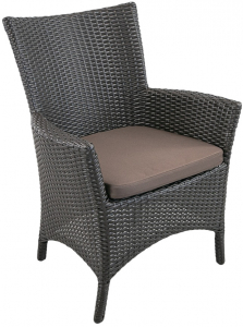 Кресло плетеное с подушкой ReeHouse Kipr алюминий, искусственный ротанг, оксфорд венге, коричневый Фото 1