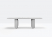 Стол обеденный PEDRALI Elinor сталь, кожа, компакт-ламинат HPL белый, белый мрамор Фото 5