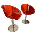 Кресло прозрачное с регулировкой высоты PEDRALI Gliss сталь, поликарбонат красный Фото 5