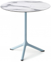 Стол ламинированный обеденный Scab Design Tripe сталь, компакт-ламинат HPL голубой, белый мрамор Каррара Фото 1