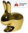 Стул пластиковый Qeeboo Rabbit Metal Finish полиэтилен золотистый Фото 1