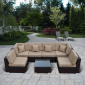 Комплект плетеной мебели Afina YR822-W53 Old Brown искусственный ротанг, сталь коричневый, бежевый Фото 2