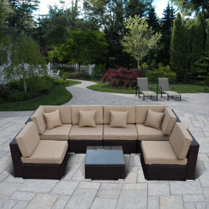 Комплект плетеной мебели Afina YR822-W53 Old Brown искусственный ротанг, сталь коричневый, бежевый Фото 2