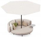 Лаунж-диван круглый с зонтом Royal Botania Organix Lounge алюминий, нержавеющая сталь, ткань Фото 1
