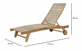 Шезлонг-лежак деревянный Tagliamento Berkeley дерево натуральный Фото 2