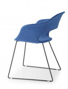 Кресло с обивкой Scab Design Lady B Pop sledge frame сталь, полипропилен ткань антрацит, синий Фото 3