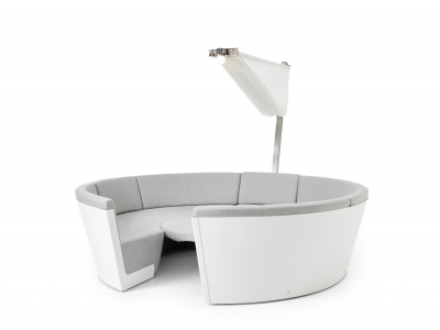 Зонт дизайнерский с подсветкой Ø3.3 м Extremis Kosmos Round + LED Light сталь, полиэстер белый Фото 31