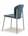 Стул с обивкой Scab Design Finn сталь, шенилл матовый никель, синий Фото 6