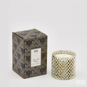 Аромасвеча в стеклянной вазе с крышкой Зеленый чай и Ягоды (Green Tea &amp; Berry) EDG Candle стекло, воск Фото 2