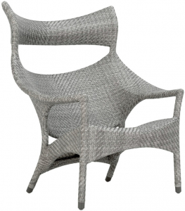 Кресло лаунж плетеное JANUS et Cie Amari алюминий, искусственный ротанг дымчатый Фото 1