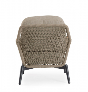 Кресло лаунж плетеное с подушками Garden Relax Eulero алюминий, тик, роуп, олефин антрацит Фото 5