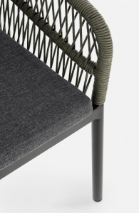 Кресло плетеное с подушками Garden Relax Galdana алюминий, роуп, полипропилен угольный, зеленый Фото 11