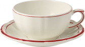 Чайные пары на 2 персоны Gien Filet Rouge фаянс белый, красный Фото 1