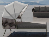 Лаунж-лежак плетеный SNOC Swan алюминий, роуп, ткань Фото 1