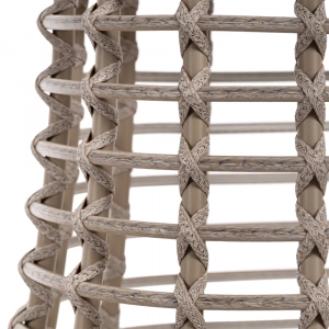 Стол плетеный обеденный ReeHouse Lotus алюминий, искусственный ротанг, стекло ирбис, бронза Фото 8