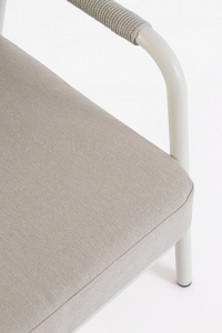 Комплект металлической лаунж мебели Garden Relax Miravet алюминий, роуп, ткань, натуральный камень белый, бежевый Фото 10