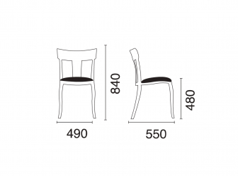 Стул пластиковый с обивкой-thumbs-Фото3