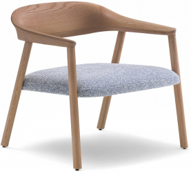 Кресло лаунж деревянное с обивкой-thumbs-Фото1