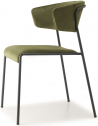 Кресло с обивкой Scab Design Lisa сталь, дерево, вельвет антрацит, зеленый Фото 1