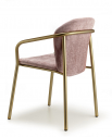 Кресло с обивкой Scab Design Finn сталь, шенилл матовое золото, розовый Фото 6
